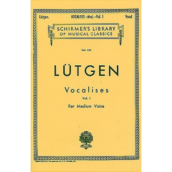 LUTGEN vocalises vol1 for high voice schirmers library of musical classics