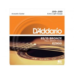 ACOUSTIC GUITAR STRINGS SET D ADDARIO EZ900 85/15 BRONZE 0.10 / 0.50 EXTRA LIGHT GAUGE
